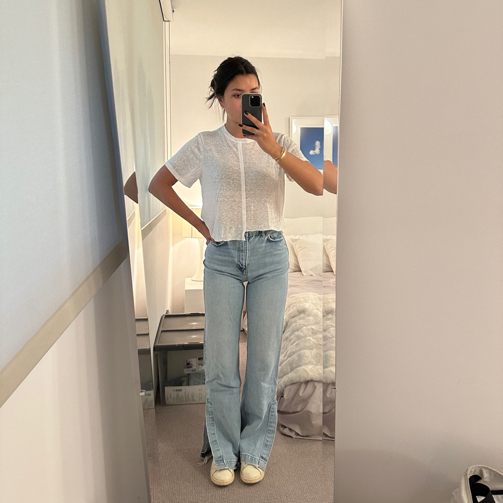 The Range cropped white T-shirt